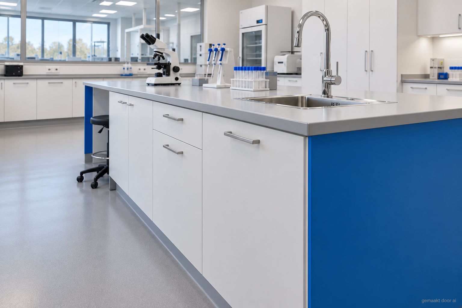 Laboratorium met KömaDur-kasten en -wanden