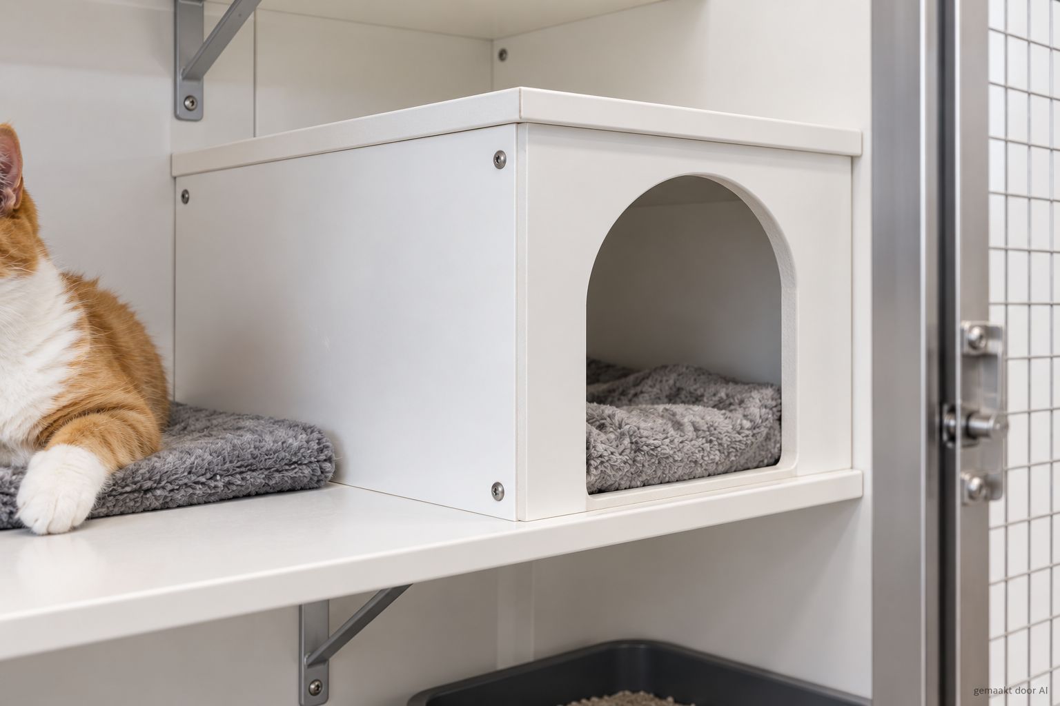 Kattenverblijf met schuilhuisje uit KömaCel